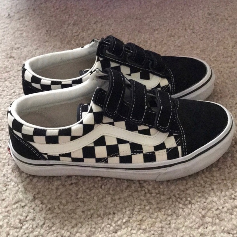 ON HOLD Checkerboard Velcro Vans